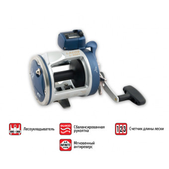 Катушка мультипликаторная Line Winder Lacos L-20 DLX 3bb со счетчиком