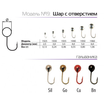 Мормышка W Spider Шар с отверстием (модель 19)