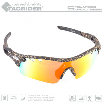 Очки поляризационные Tagrider в чехле N17-45 Gold Red Mirror